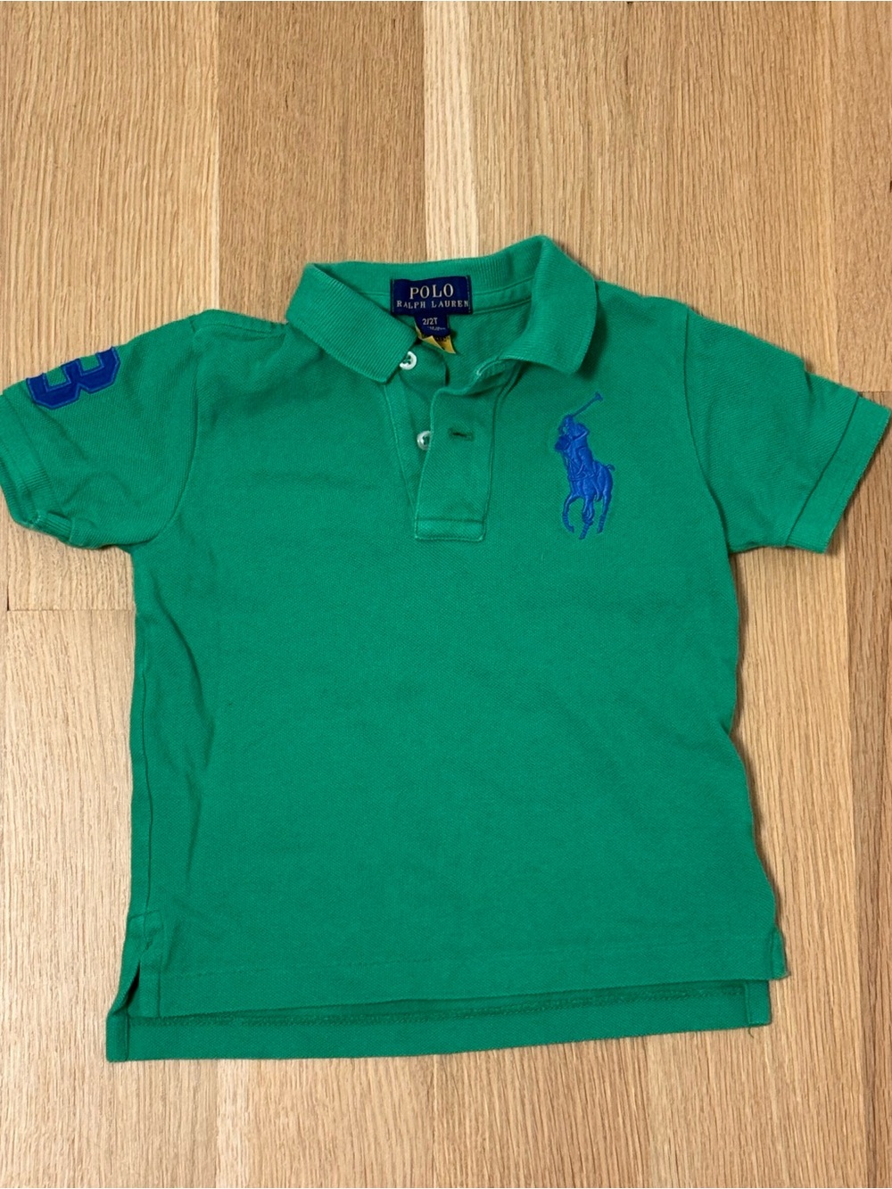 Polo by Ralph Lauren Green Kids Polo with Blue Pony Logo